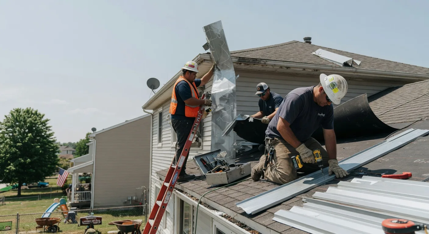 Storm Damage Metal Roof Repair in West Mansfield, OH